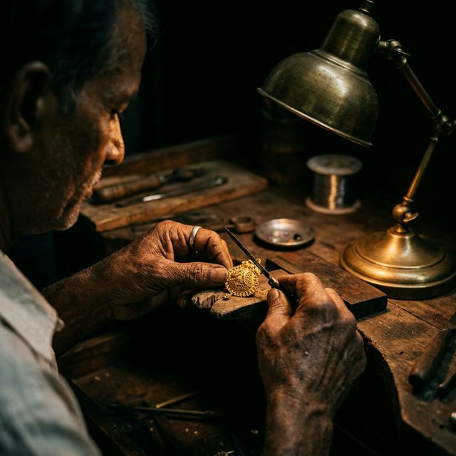 Master artisan crafting jewelry
